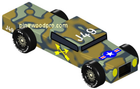 Army Truck pinewood derby car design plan